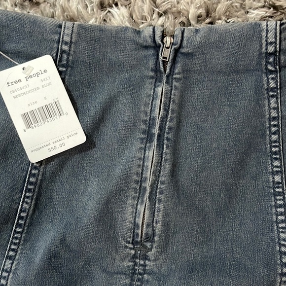 Free People - Denim Mini Skirt - Body Hugging Silhouette - Woman’s Size: 6 and 8 - Picture 8 of 12